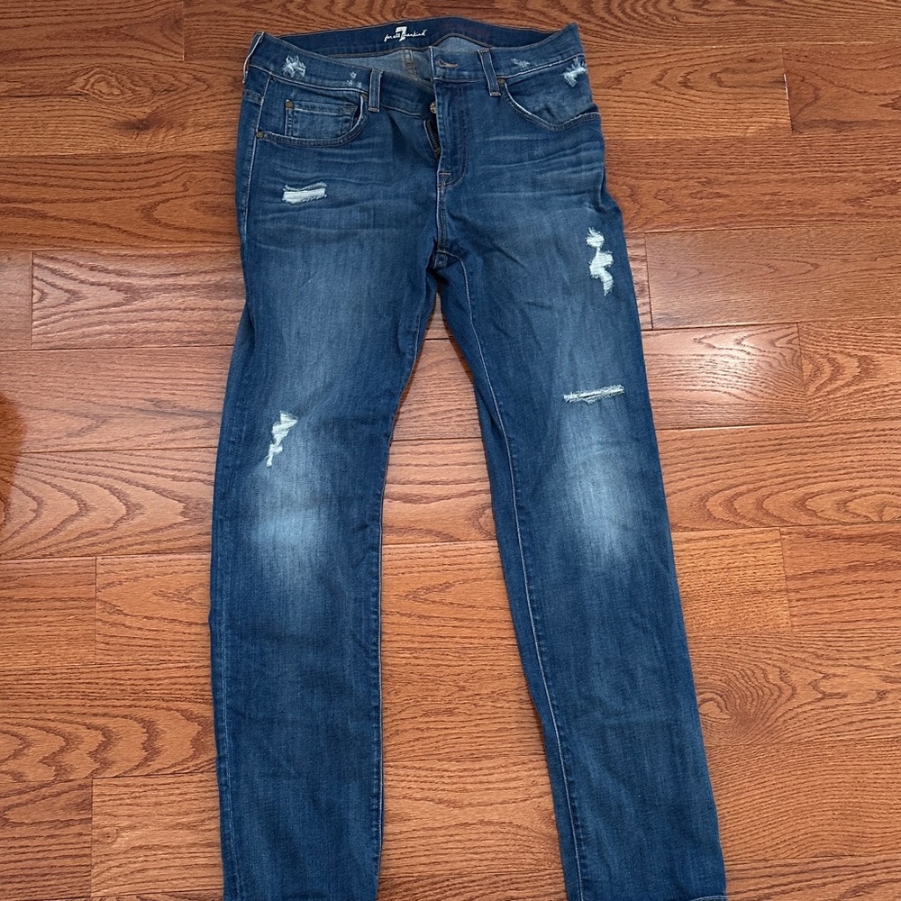 7 For All Mankind Classic Blue Denim 33 x 32